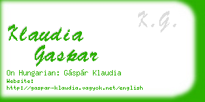 klaudia gaspar business card