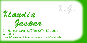 klaudia gaspar business card